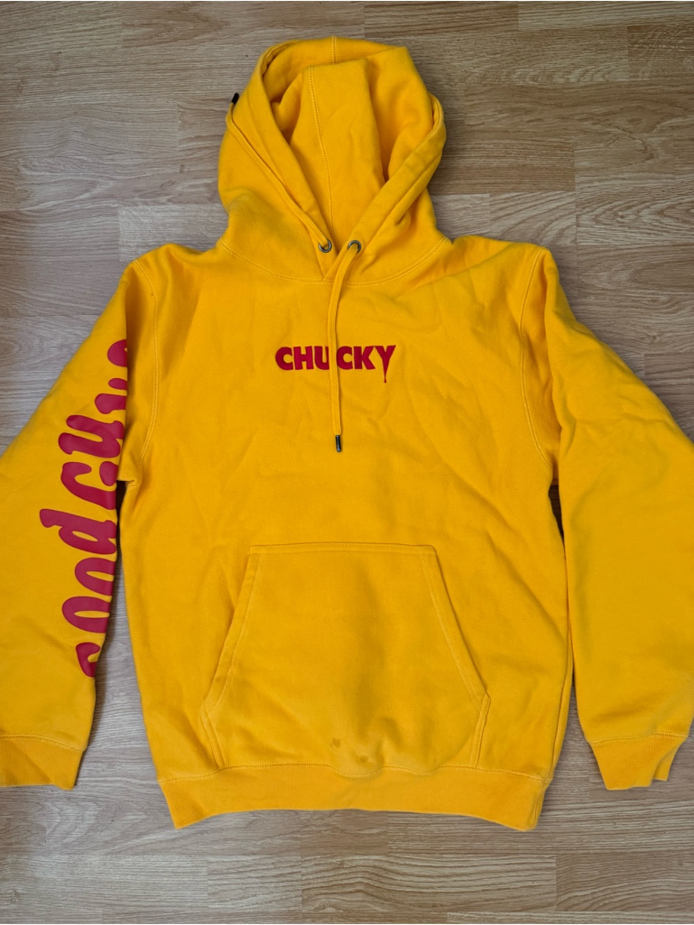 Chucky Logo Yellow Pullover Hoodie for Men
